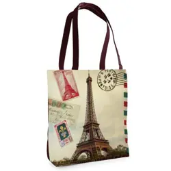 Textilní taška Tenderness Eiffelova věž. Paříž– stylový shopper na zip
