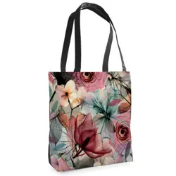 Textilní taška Tenderness Květinový motiv – stylový shopper na zip