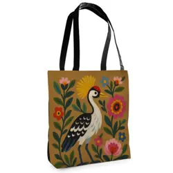 Textilní taška Tenderness Pták s chocholatým chocholatem – stylový shopper na zip