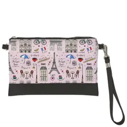 Malá kabelka přes rameno Francie, růžové pozadí