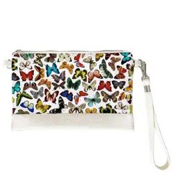 Malá kabelka přes rameno Motýli na bílém pozadí