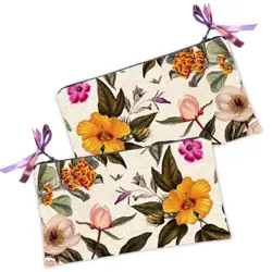 Kosmetická taška MINI – malá látková taštička s potiskem jarní květiny