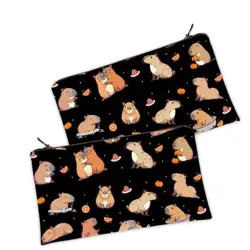 Kosmetická taška MINI – malá látková taštička s potiskem kapybara