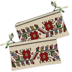 Kosmetická taška MINI – malá látková taštička s potiskem Květinový ornament