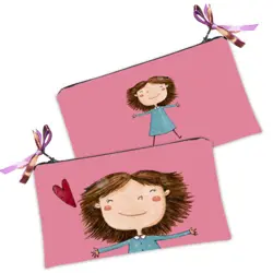 Kosmetická taška MINI – malá látková taštička s potiskem Dávám ti celý svět!