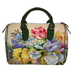 Dámská kabelka Barrel – textilní potisk Světlé květy