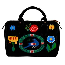 Dámská kabelka Barrel – textilní potisk Holubice