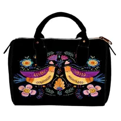 Dámská kabelka Barrel – textilní potisk Dva ptáčci 