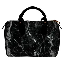 Dámská kabelka Barrel – textilní potisk mramor