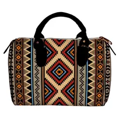 Dámská kabelka Barrel – textilní potisk ornament