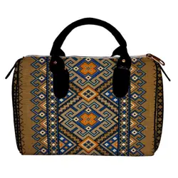 Dámská kabelka Barrel – textilní potisk ornament 