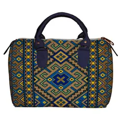 Dámská kabelka Barrel – textilní potisk ornament 