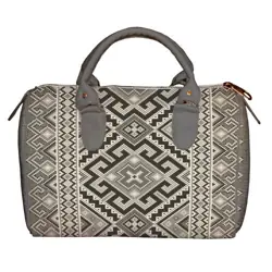 Dámská kabelka Barrel – textilní potisk ornament 