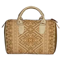 Dámská kabelka Barrel – textilní potisk ornament