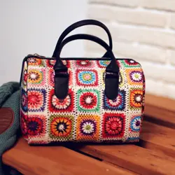 Dámská kabelka Barrel – textilní potisk deka z vaku