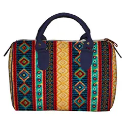 Dámská kabelka Barrel – textilní potisk Ornament barevný