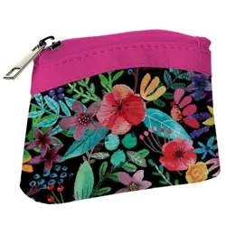 Dětská peněženka KID Květiny na černém pozadí 