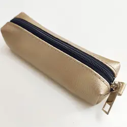 Klíčenka BIG – pouzdro na klíče z eko kůže se zipem Gold