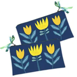 Kosmetická taška MINI – malá látková taštička s potiskem Tři květiny