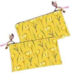 Kosmetická taška MINI – malá látková taštička s potiskem Jarní květiny