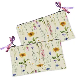 Kosmetická taška MINI – malá látková taštička s potiskem Něha v květinách