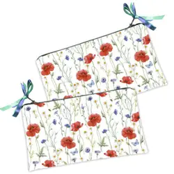 Kosmetická taška MINI – malá látková taštička s potiskem  Vlčí máky