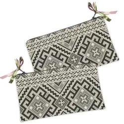 Kosmetická taška MINI – malá látková taštička s potiskem ornament, černá a bílá