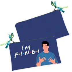 Kosmetická taška MINI – malá látková taštička s potiskem I am fine 