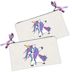 Kosmetická taška MINI – malá látková taštička s potiskem Jednorožec