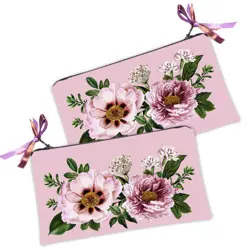 Kosmetická taška MINI – malá látková taštička s potiskem květiny