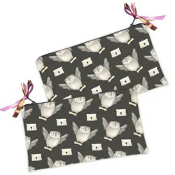 Kosmetická taška MINI – malá látková taštička s potiskem Sovy