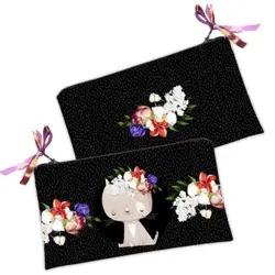 Kosmetická taška MINI – malá látková taštička s potiskem jarní detaily