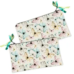 Kosmetická taška MINI – malá látková taštička s potiskem Mnoho motýlů