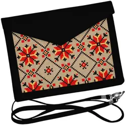 Dámský klutch konvert – elegantní sametová kabelka s potiskem Ornament