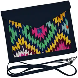 Dámský klutch konvert – elegantní sametová kabelka s potiskem Barevný svět