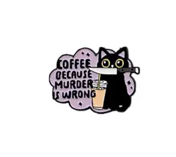 Pin – "cofeee"  Černá kočka 