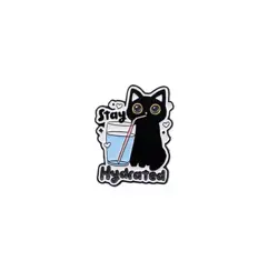 Pin – "hydrated"  Černá kočka 