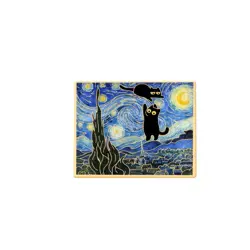 Pin – "van gogh hvězdná noc"  Černá kočka 