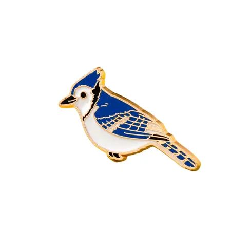 Smaltovaný pin Sýkora chocholatá — pin, velikost: 2,8 × 1,2 cm