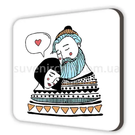 Dřevěný magnet Láska