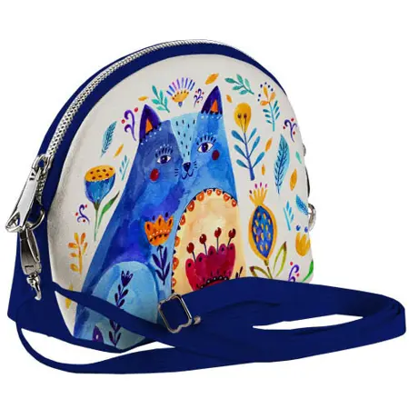 Mini kabelka  Coquette  Modrá kočka