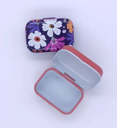 Plechová krabička Květiny magenta