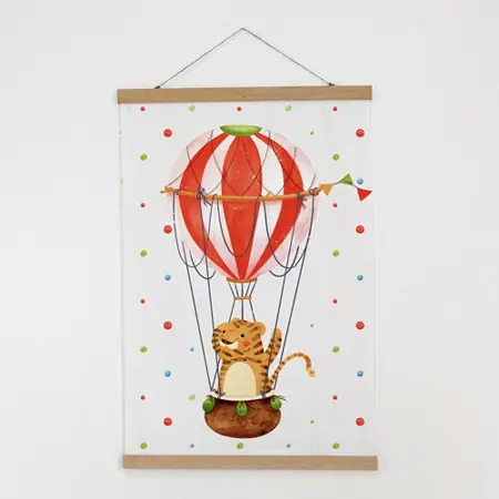 Látkový plakát na zeď Let horkovzdušným balónem