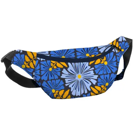 Ledvinka BUMBAG Žluté a modré květy