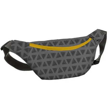 Ledvinka BUMBAG Šedé trojúhelníky