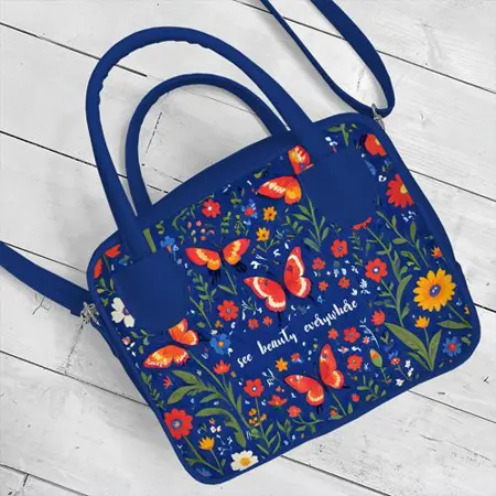 Dámská kabelka Kitto – sametový potisk See beauty everywhere