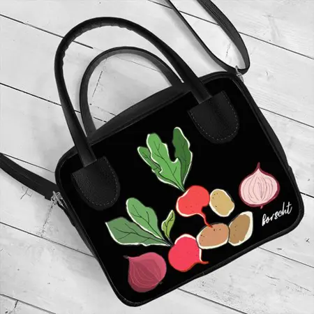 Dámská kabelka Kitto – sametový potisk Borscht