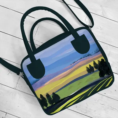 Dámská kabelka Kitto – sametový potisk pole