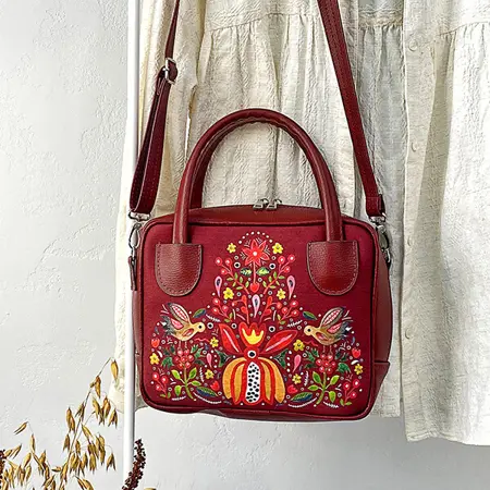 Dámská kabelka Kitto – sametový potisk  vzor