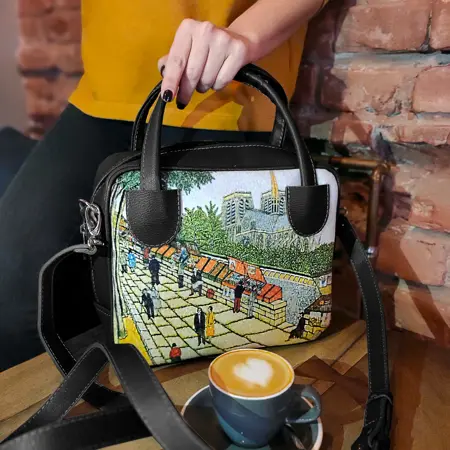 Dámská kabelka Kitto – sametový potisk Město